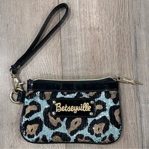 Betsey Johnson Betseyville Leopard Print Wristlet